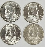 4 1952 Franklin Half Dollars 2 Nice MS D Mints