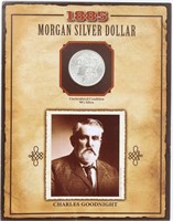 Coin 1885-P Morgan $ In Charles Goodnight Card