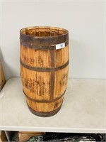 antique barrel - 21" tall w/ stencil & emblem