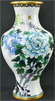 Large White Cloisonne Vase