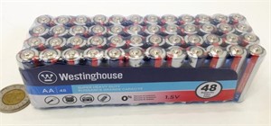 48 batteries AA Westinghouse 30$ exp12/2026 Neuf