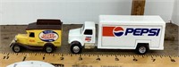 2 diecast Pepsi trucks