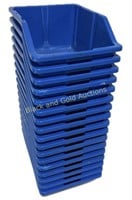 (17) Blue Plastic Storage Compartments