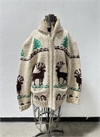 Vintage Cowichan Indian Zip Up Sweater