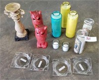 14pcs Asstd Candles, Holders & Ashtrays