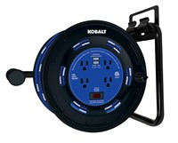 $70  Kobalt 4-outlet Reel 2-USB 80ft 14/3 SJTW Cor