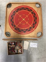 Vintage Carrom Board with Sticks and Game pcs