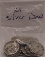 (21) 90% Silver Mercury Dimes
