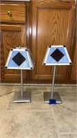 Stained glass lamp -21” & 20”