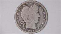 1905-S Liberty Head Barber Half Dollar