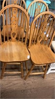 4 solid oak swivel stools