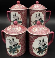 4pc Jingdezhen Chinese Porcelain Mugs