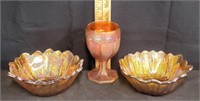 Indiana Carnival Glass Sunflower Bowls /Cup