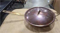 COPPER W/BRASS ACCENT SAUTEE PAN 9"