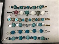 6 HANDCRAFTED  VICTORIAN BUTTON BRACELETS  #5