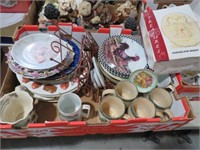 BOXLOT OF PLATE HOLDERS,CUPS &MISC
