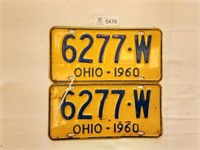 License Plates Ohio Pair 1960