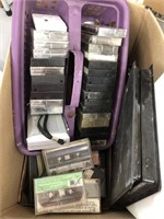 Box of Cassette Tapes, Radio, etc.
