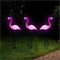 Solar Flamingo Light 3 Pcs, Waterproof Solar Garde