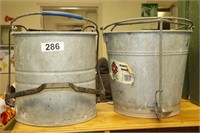 Pair of Galvanized Mop Buckets