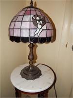 Tiffany Style Stained Glass Table Lamp Angels