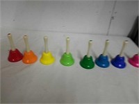 Set of 8 colorful musical bells