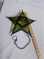 Decorative hanging Green Glass Candle Star