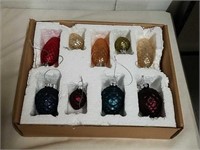 Vintage pine cone glass colorful ornaments