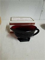 Vintage Avon footed sauce ruby red boat in