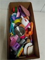 Group of play kitchen accessories