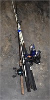 Four Fishing Rods and Shakespeare Reels