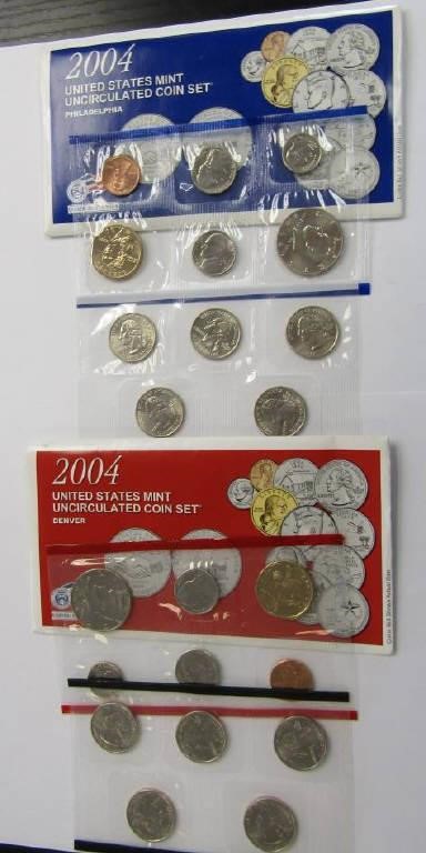 2004 US Mint P&D Uncirculated Set - 22 Coins