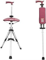 ULN-Adjustable Folding Cane with Seat, Cane Chair,