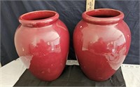2 12inch tall crock vases