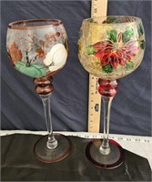 crackle glass Christmas giblets 14 1/2 in tall