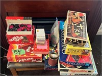 Lot of Board Games; Bench