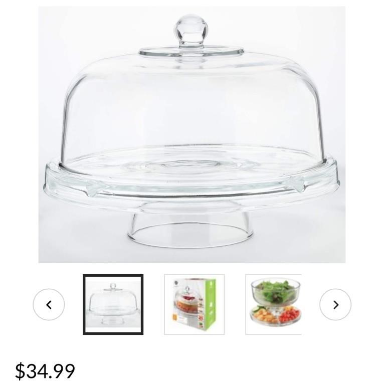 Libbey Selene 6-in-1 Server Cake Stand with Glass