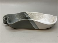 Hilborn Artisan White & Grey Pottery Bowl
