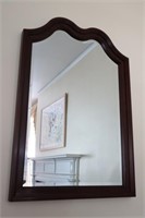 Dark Wood Mirror with Bevelled Glass