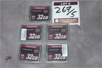 Lot (5) Transcend 32GB UDMA-7 120MB/s CompactFlash