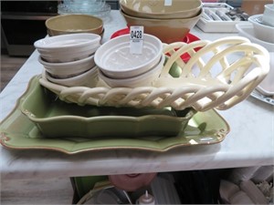 casafina stoneware platter,baking dish,breadbasket
