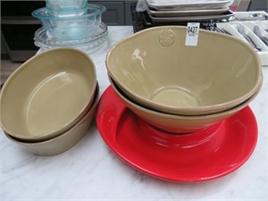 4 casfina stoneware bowls, chip&dip