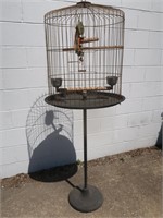 Large Oval Bird Cage, 67"H, 23.5"W, 20"D
