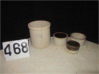 4 Assorted Stoneware Crocks