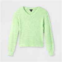 Art Class Girls' LG Boxy Cropped V-Neck Sweater,