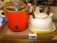 Pyrex Bowl, Crock Pot, Teapot