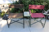 2 Folding Canvas Chairs with Side Table