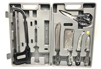 Processing kit, includes saw, 4 knives and pair