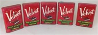 (5) Velvet Pipe & Cigarette Tobacco 4½" X 3" Tins