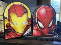 2 puzzles - ironman & spiderman 3-D in tins
